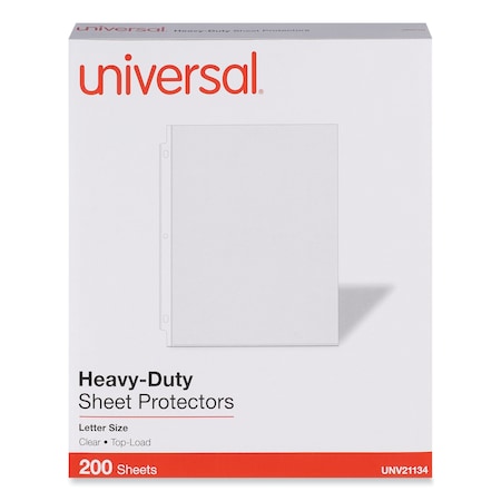 Top-Load Poly Sheet Protectors, Heavy Gauge, Letter Size, Clear, 200PK